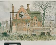 ALockwood_0003 Rowington School shortly before it was converted to housing Jan 1988. Original painting by Arthur Lockwood